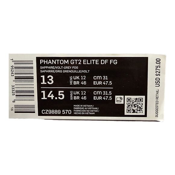 Nike Phantom GT2 Elite DF FG Sapphire Volt Gray Fog CZ9889-570 Men’s Size 13 - Picture 7 of 14